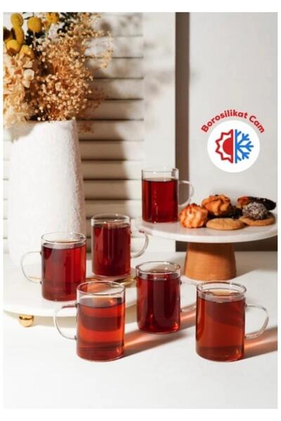 incidesign Interlife 6-Piece Heat-Resistant Borosilicate Glass Mug Tea Cup