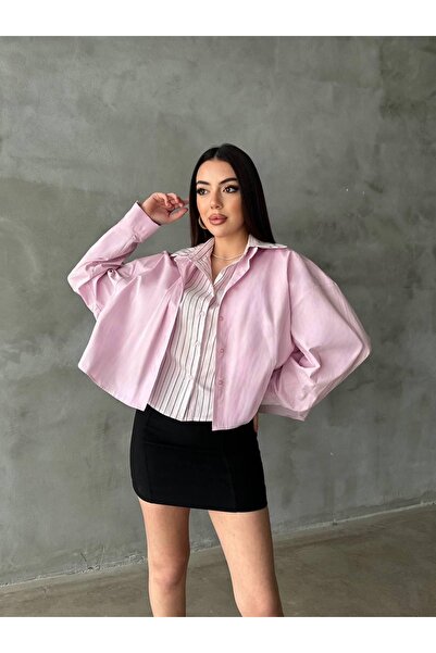 Ekim Store Ριγέ πουκάμισο με σχέδιο διπλής στρώσης