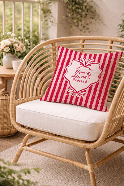 Evmila Home Sweet Home Velvet, 43x43cm Διακοσμητικό κάλυμμα μαξιλαριού από ύφ...