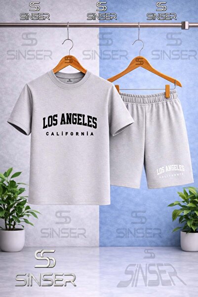 SS SİNSER Kids' Los Angeles California Syh Printed Crew Neck T-Shirt - Shorts...