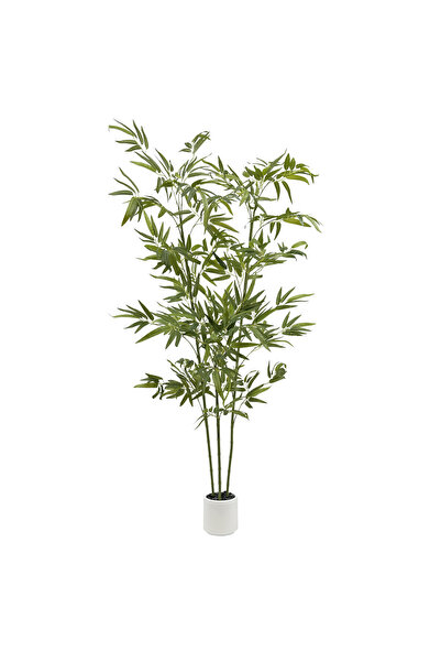 MirageBotanics 160cm Artificial Bamboo Tree with White Planter for Home Offic...