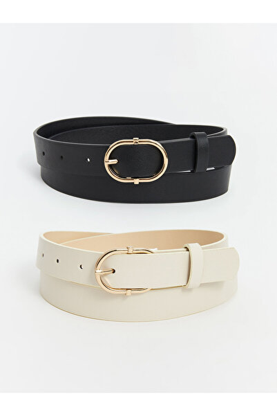 LC Waikiki Faux Leather Women's Belt 2 Pack