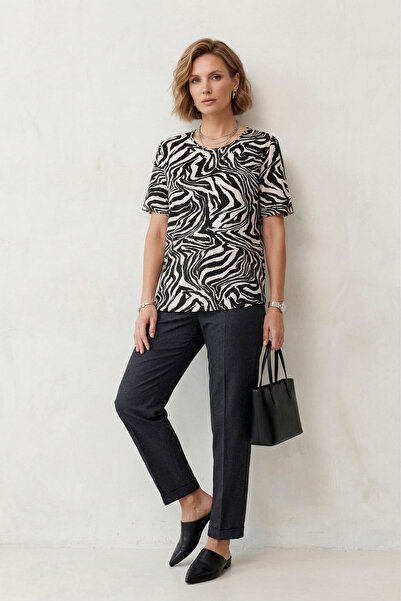 YXL COLLECTION Γυναικεία μπλούζα μεγάλου μεγέθους Lycra με λαιμόκοψη ποδηλάτο...