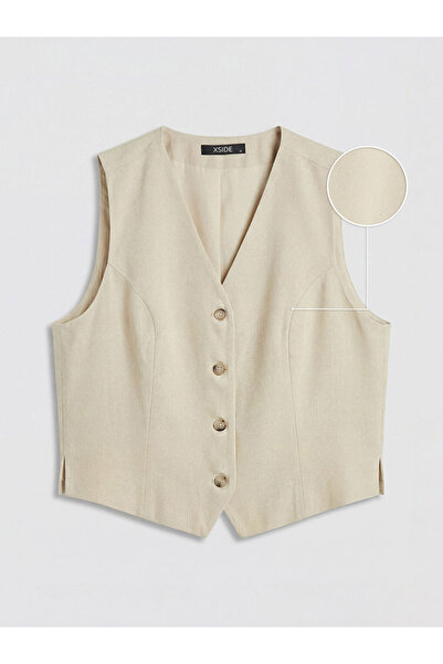 LC Waikiki Women's Classic Vest with Linen Blend from Uzg Store for Style Ent...