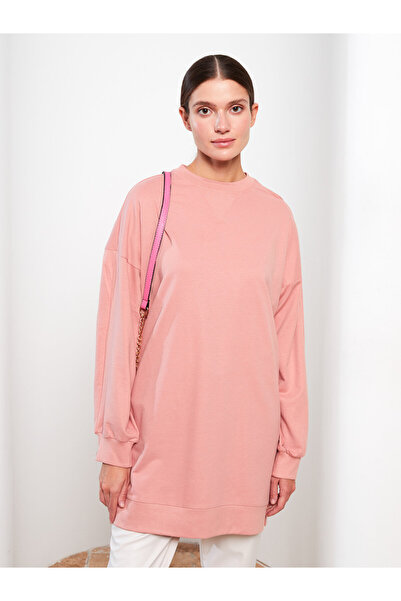 LC Waikiki Crew Neck Plain Oversize Women's Sweatshirt Tunic