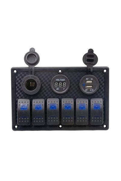 Empressco Switch Panel 6'lı +Usb+Plastik Çakmaklık+ Voltmetre