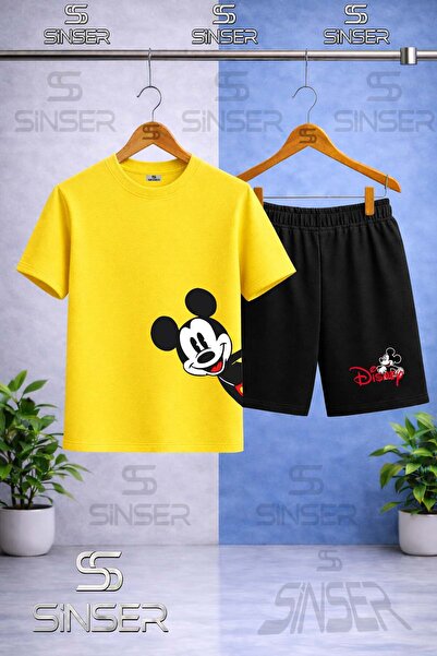 SS SİNSER Παιδικό μπλουζάκι με στάμπα MICKEY YANDAN BAKAN με λαιμόκοψη ποδηλά...