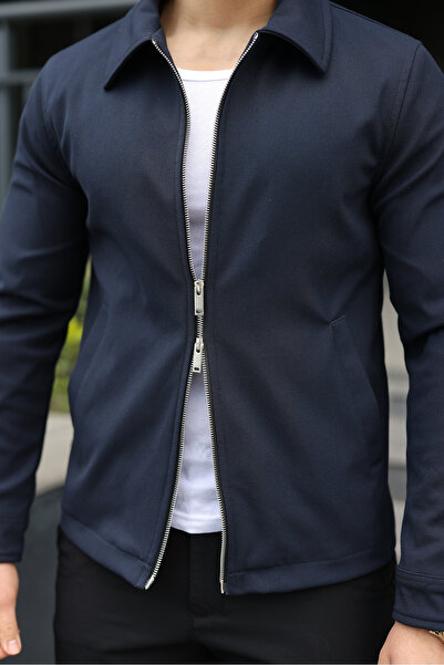 BASEL.CO Βασικό εποχιακό μπουφάν με διπλό φερμουάρ και εμβληματικό σχέδιο