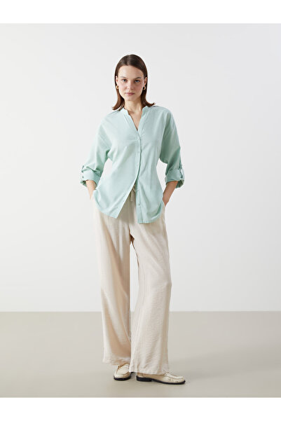 LC Waikiki Pantaloni de damă texturati cu talie elastică