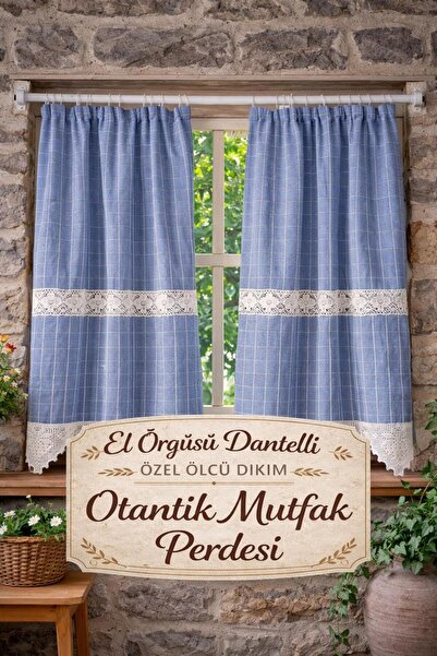 Minderya El örgüsü Dantelli Otantik Buldan Perde