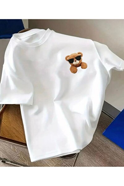 LELVANİ Μπλουζάκι Unisex με στάμπα αρκούδας με γυαλιά