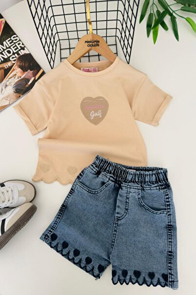 Minigimin Cicileri Σετ 2 τεμαχίων για κορίτσια με κεντημένη καρδιά και τζιν σ...