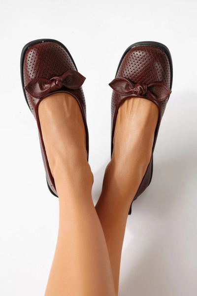 Zaira Balerini dama bordo din piele ecologica Amaris #24877 - 36