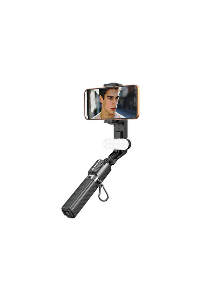 Lenyes LPH124 Dolgu Işıklı Teleskopik Tripod ve Mini Selfie Çubuğu Siyah