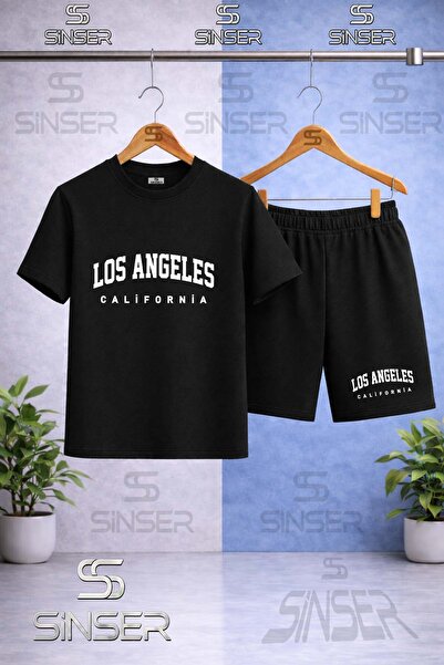 SS SİNSER Kids' Los Angeles California Byz Printed Crew Neck T-Shirt - Shorts...