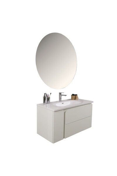 kobos Future 100 cm Banyo Dolabı Seti Bianco