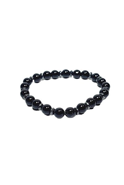 Janti Jtss26Blk1843 Onyx Hematite Natural Stone Black 8 mm Guaranteed Flexibl...