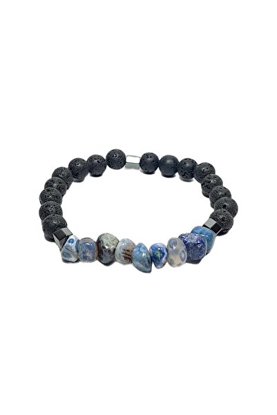Janti Jtss26Blk1851 Sodalite Lava Hematite Natural Stone Black 8 mm Guarantee...