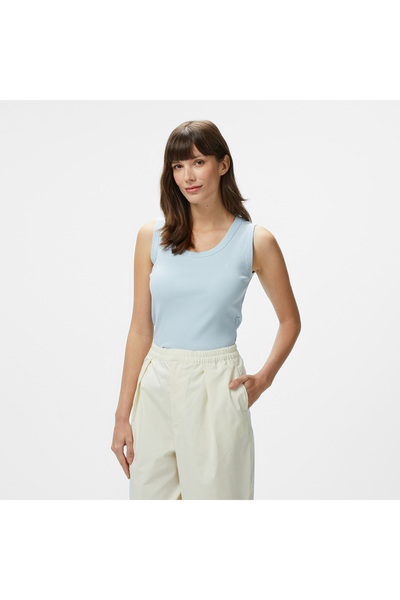Nautica Kadın Mavi Slim Fit Kolsuz T-Shirt