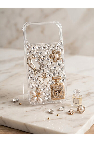 OSG İphone 17 Pro Max Uyumlu Premium Taşlı Lüx İşlemeli Telefon Kılıfı