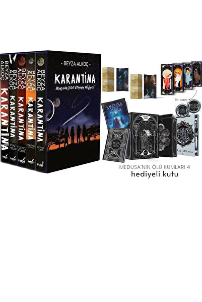 İndigo Kitap Karantina Serisi Seti-5 Kitap Takım- Ciltli Kutulu ve Medusa'nın...