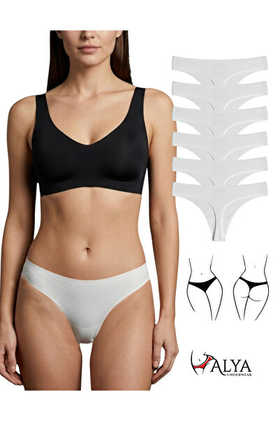 ALYA UNDERWEAR Σλιπ στρινγκ χωρίς ραφές με κοπή λέιζερ, Πακέτο 6 τεμαχίων χωρ...