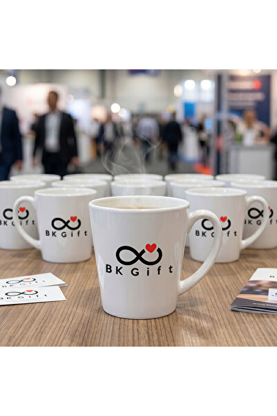 Bk Gift Bk Corporate Promotional Logo Conical White Mug 10 Pieces with Logo P...
