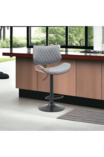 Al Saadah Home كرسي بار - 115 × 50 × 50 سم - رمادي فاتح