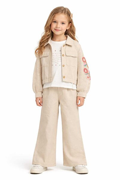 RAPAPA Girl's Bohemian Knitted Sleeve Embroidered 3-Piece Set 4300-092