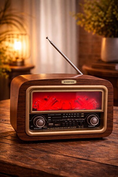 m memita Everton RT-742 Nostaljik Şömineli Radyo | Bluetooth, USB, TF Kart De...