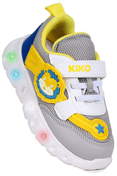 Kiko Kids Puff Cırtlı Işıklı Faylon Taban Erkek Bebek Spor Ayakkabı