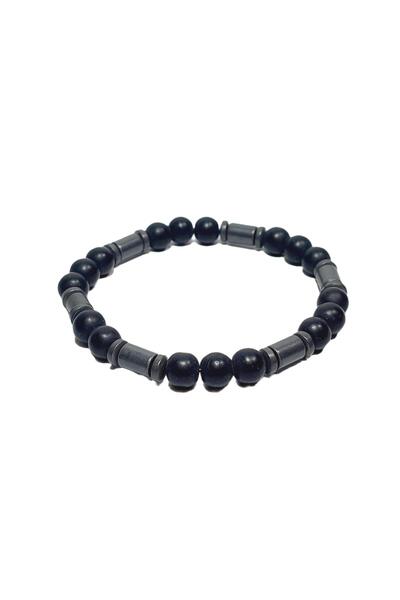 Janti Jtss26Blk1845 Onyx Hematite Natural Stone Black 8 mm Guaranteed Flexibl...