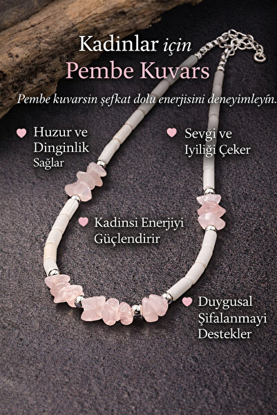 magıcgrange Natural Stone Women's Necklace – Turquoise, Amethyst, Citrine, Aventurine, Pink Quartz, Jasper – Handmade Minimalist Stylish