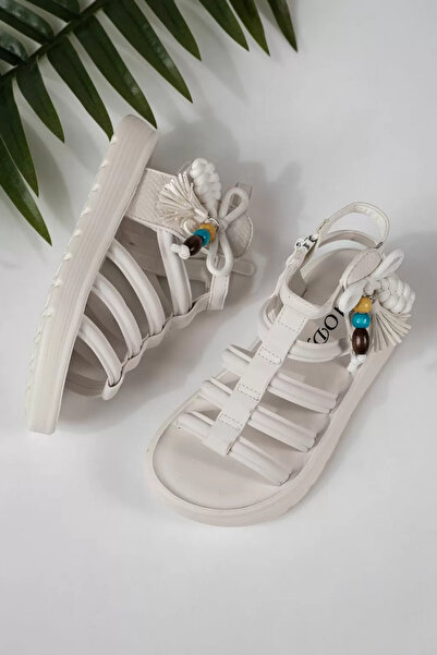 Zaira Παιδικά σανδάλια Μάντισον λευκά από οικολογικό δέρμα # 24924 - 31