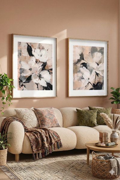 STARYUNA Μοντέρνα διακόσμηση τοίχου σαλονιού, Σετ διπλών πινάκων ζωγραφικής μ...