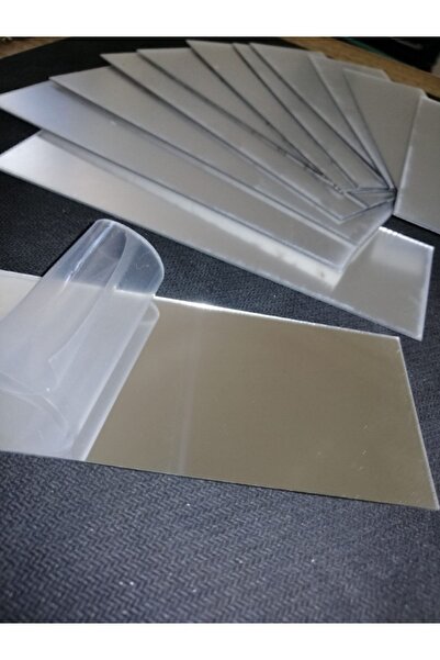 Empressco Ayna Dekoratif Tuğla Desenli Gümüş Pleksi 10 Adet 5X20CM Kendinden ...