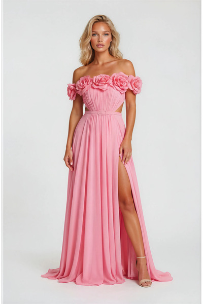 Vanni Couture Rochie Roz Pudra Lunga