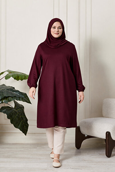 Ferace Γυναικείο μακρύ τουνίκ από χτενισμένο βαμβάκι με δύο κλωστές, μεγάλο μ...