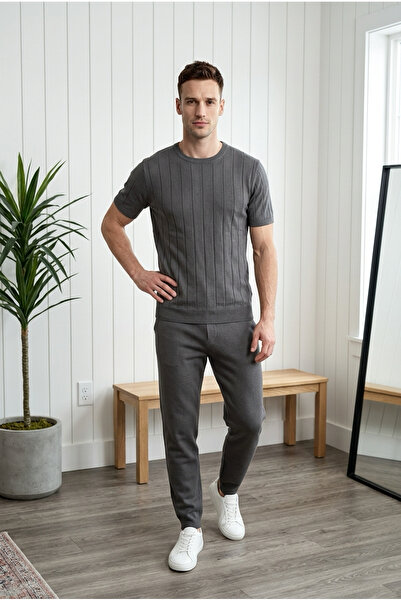 YŞRLİNE COLLECTİON Tricou YŞR Triko pentru bărbați, slim fit, de vară, din țe...