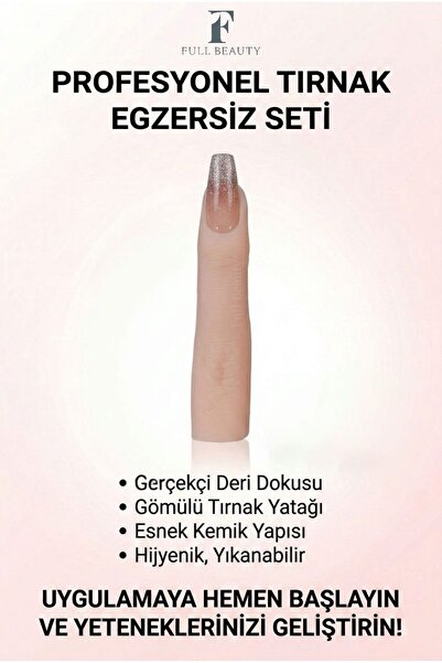 Full Beauty Protez Tırnak Egzersiz Parmak Silikon Model Pratik Eğitim Aparatı...