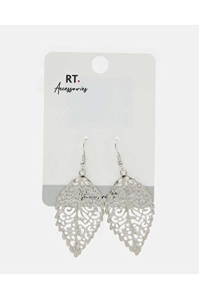 REDTAG Women Silver Leaves Shape Earrings