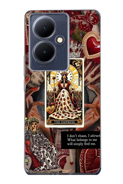 FLAMENKO حافظة هاتف شفافة متوافقة مع Vivo V29 Lite 5G من Empress Queen Tarot