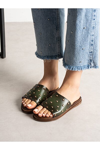 ALEMDAR AYAKKABI MASHİ Πράσινες Γυναικείες Παντόφλες