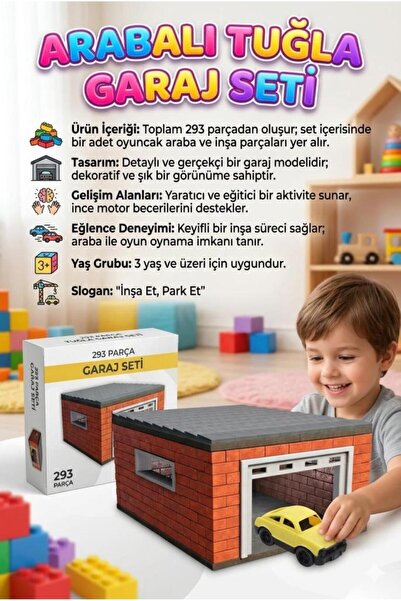 Tıfıl Toys 293-Piece Educational Building Toy Set with Toy Cars and Miniature...