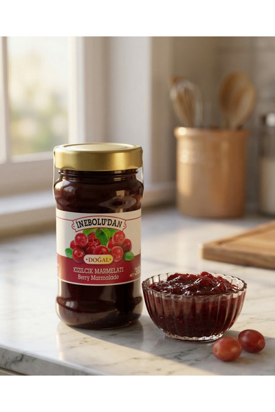 İNEBOLU'DAN REÇEL İnebolu'dan Ev Yapımı Doğal Katkısız Kızılcık Marmelatı 380 gr