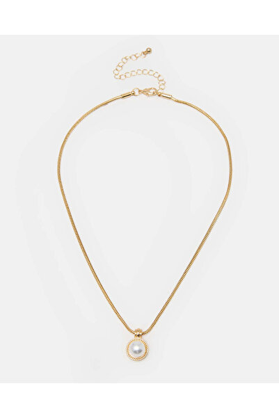 REDTAG قلادة ذهبية للنساء مع لؤلؤ