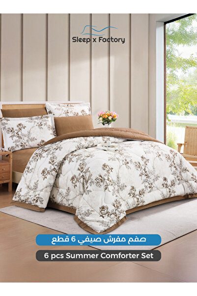Sleep x Factory 6-Piece Summer Comforter Set 200x200 cm – Microfiber Bedding ...
