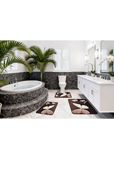 OEM Bath mats, 3 pieces, butterfly pattern, non-slip