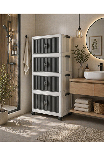 Mim Life Çok Amaçlı Dolap Organizer 4 Katlı Tekerlekli Saklama Dolabı Mutfak ...