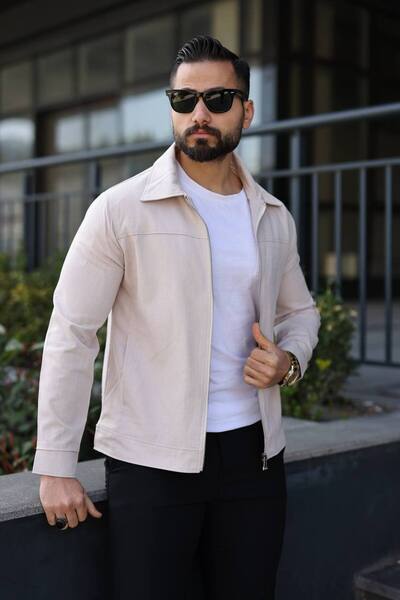 BASEL.CO Λεπτό καλοκαιρινό βασικό λινό μπουφάν με επένδυση